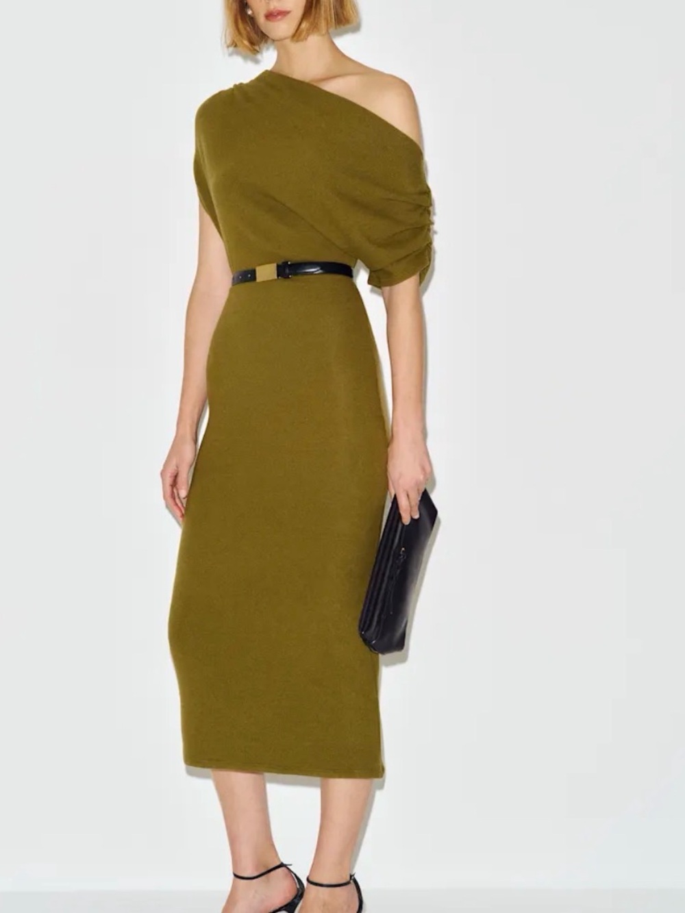 Reformation Olive One-Shoulder Midi Dress
